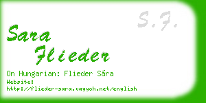 sara flieder business card